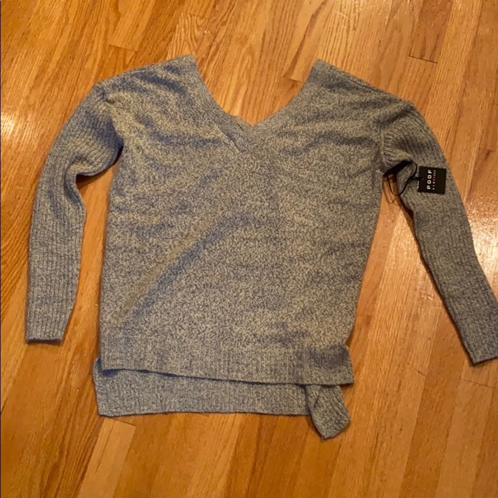 Grey Crisscross Back Sweater